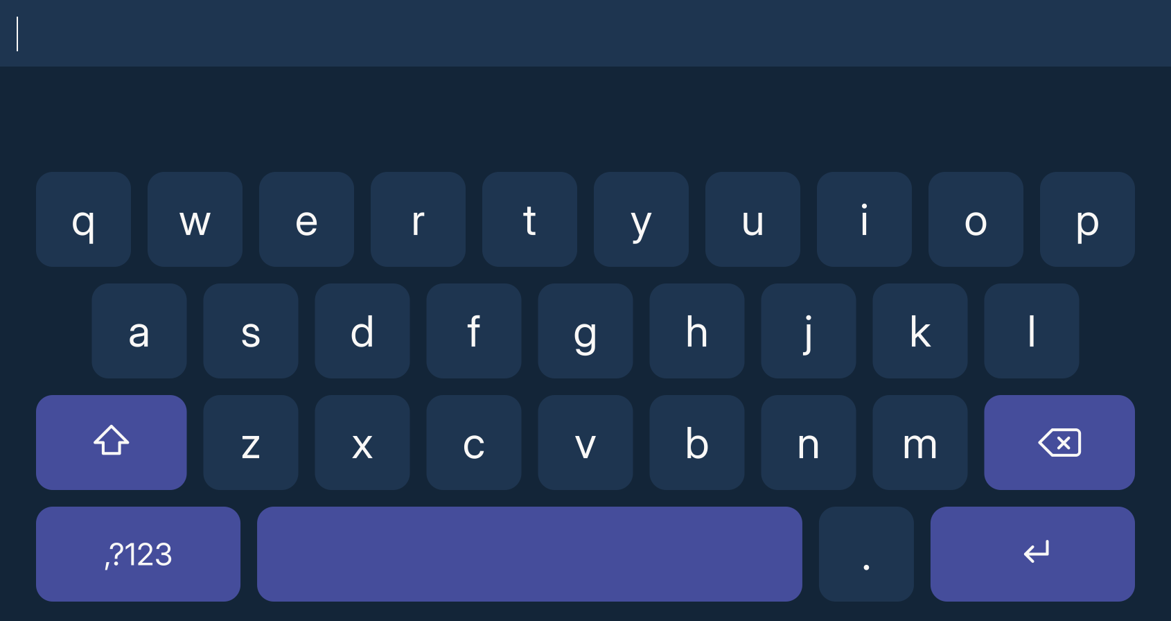 Keyboard in dark theme