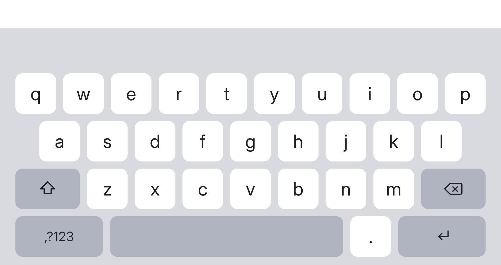 Keyboard in light theme